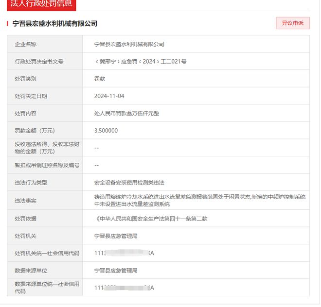 必威·「BetWay」官方网站宁晋县宏盛水利机械有限公司违反安全生产处罚3500(图1)